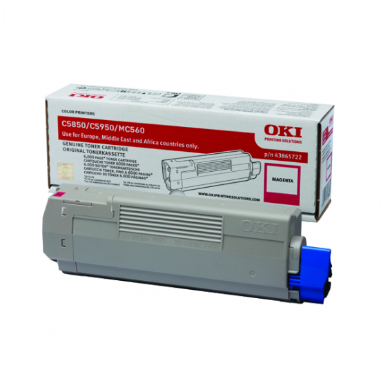 Oki C5850 Magenta Original Toner Cartridge (43865722) 